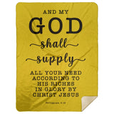 Typography Premium Sherpa Mink Blanket - My God Shall Supply All My Needs ~Philippians 4:19~