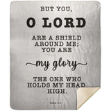 Typography Premium Sherpa Mink Blanket - The Lord Is My Shield ~Psalm 3:3~
