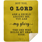 Typography Premium Sherpa Mink Blanket - The Lord Is My Shield ~Psalm 3:3~
