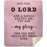 Typography Premium Sherpa Mink Blanket - The Lord Is My Shield ~Psalm 3:3~