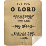 Typography Premium Sherpa Mink Blanket - The Lord Is My Shield ~Psalm 3:3~