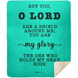 Typography Premium Sherpa Mink Blanket - The Lord Is My Shield ~Psalm 3:3~