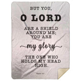 Typography Premium Sherpa Mink Blanket - The Lord Is My Shield ~Psalm 3:3~