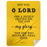 Typography Premium Sherpa Mink Blanket - The Lord Is My Shield ~Psalm 3:3~