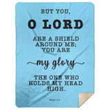 Typography Premium Sherpa Mink Blanket - The Lord Is My Shield ~Psalm 3:3~