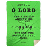 Typography Premium Sherpa Mink Blanket - The Lord Is My Shield ~Psalm 3:3~