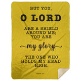 Typography Premium Sherpa Mink Blanket - The Lord Is My Shield ~Psalm 3:3~