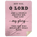 Typography Premium Sherpa Mink Blanket - The Lord Is My Shield ~Psalm 3:3~