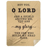 Typography Premium Sherpa Mink Blanket - The Lord Is My Shield ~Psalm 3:3~