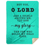 Typography Premium Sherpa Mink Blanket - The Lord Is My Shield ~Psalm 3:3~