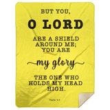 Typography Premium Sherpa Mink Blanket - The Lord Is My Shield ~Psalm 3:3~