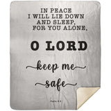 Typography Premium Sherpa Mink Blanket - Lord Make Me Dwell In Safety ~Psalm 4:8~