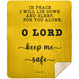 Typography Premium Sherpa Mink Blanket - Lord Make Me Dwell In Safety ~Psalm 4:8~