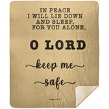 Typography Premium Sherpa Mink Blanket - Lord Make Me Dwell In Safety ~Psalm 4:8~