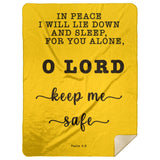 Typography Premium Sherpa Mink Blanket - Lord Make Me Dwell In Safety ~Psalm 4:8~