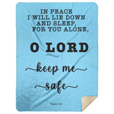 Typography Premium Sherpa Mink Blanket - Lord Make Me Dwell In Safety ~Psalm 4:8~