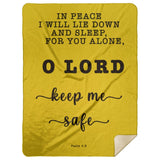 Typography Premium Sherpa Mink Blanket - Lord Make Me Dwell In Safety ~Psalm 4:8~
