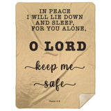 Typography Premium Sherpa Mink Blanket - Lord Make Me Dwell In Safety ~Psalm 4:8~