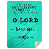 Typography Premium Sherpa Mink Blanket - Lord Make Me Dwell In Safety ~Psalm 4:8~