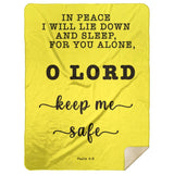 Typography Premium Sherpa Mink Blanket - Lord Make Me Dwell In Safety ~Psalm 4:8~