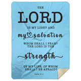 Typography Premium Sherpa Mink Blanket - The Lord Is The Strength Of My Life ~Psalm 27:1~