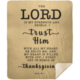 Typography Premium Sherpa Mink Blanket - The Lord Is My Strength & My Shield ~Psalm 28:7~