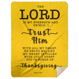 Typography Premium Sherpa Mink Blanket - The Lord Is My Strength & My Shield ~Psalm 28:7~