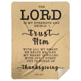 Typography Premium Sherpa Mink Blanket - The Lord Is My Strength & My Shield ~Psalm 28:7~