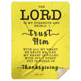 Typography Premium Sherpa Mink Blanket - The Lord Is My Strength & My Shield ~Psalm 28:7~