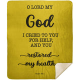 Typography Premium Sherpa Mink Blanket - O Lord My God, You Healed Me ~Psalm 30:2~