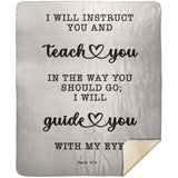 Typography Premium Sherpa Mink Blanket - My Lord My Guide ~Psalm 32:8~