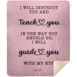 Typography Premium Sherpa Mink Blanket - My Lord My Guide ~Psalm 32:8~
