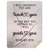 Typography Premium Sherpa Mink Blanket - My Lord My Guide ~Psalm 32:8~