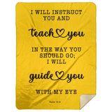 Typography Premium Sherpa Mink Blanket - My Lord My Guide ~Psalm 32:8~