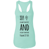 Bible Verses Ladies Ideal Racerback Tank - "Psalm 119:105" Design 19 (Black Font) - Meditate Healing Christian Store