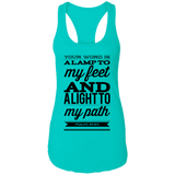 Bible Verses Ladies Ideal Racerback Tank - "Psalm 119:105" Design 15 (Black Font) - Meditate Healing Christian Store