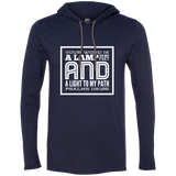 Bible Verse Men Long Sleeve T-Shirt Hoodie - "Psalm 119:105" Design 12 (White Font) - Meditate Healing Christian Store