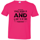 Bible Verse Toddler Jersey T-Shirt - "Psalm 119:105" Design 16 (Black Font) - Meditate Healing Christian Store