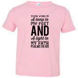 Bible Verse Toddler Jersey T-Shirt - "Psalm 119:105" Design 3 (Black Font) - Meditate Healing Christian Store