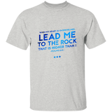 Bible Verse Men 5.3 oz. T-Shirt - "Psalm 61:2" Design 12 - Meditate Healing Christian Store