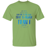 Bible Verse Men 5.3 oz. T-Shirt - "Psalm 61:2" Design 11 - Meditate Healing Christian Store