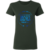 Bible Verses Ladies' 5.3 oz. T-Shirt - "Psalm 61:2" Design 8 - Meditate Healing Christian Store