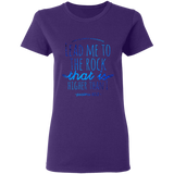 Bible Verses Ladies' 5.3 oz. T-Shirt - "Psalm 61:2" Design 7 - Meditate Healing Christian Store