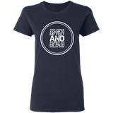 Bible Verse Ladies' 5.3 oz. T-Shirt - "Psalm 119:105" Design 8 (White Font) - Meditate Healing Christian Store