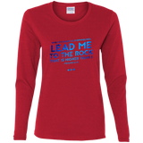 Bible Verse Ladies' Cotton Long Sleeve T-Shirt - "Psalm 61:2" Design 12 - Meditate Healing Christian Store