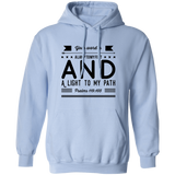 Bible Verse Men G185 Pullover Hoodie 8 oz. - Your Word Is Light To My Path ~Psalm 119:105~ Design 14
