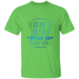 Bible Verse Men 5.3 oz. T-Shirt - "Psalm 61:2" Design 7 - Meditate Healing Christian Store