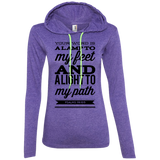 Bible Verse Ladies' Long Sleeve T-Shirt Hoodie - "Psalm 119:105" Design 15 (Black Font) - Meditate Healing Christian Store