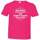 Bible Verse Toddler Jersey T-Shirt - "Psalm 119:105" Design 1 (White Font) - Meditate Healing Christian Store