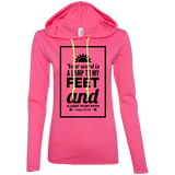 Bible Verse Ladies' Long Sleeve T-Shirt Hoodie - "Psalm 119:105" Design 2 (Black Font) - Meditate Healing Christian Store